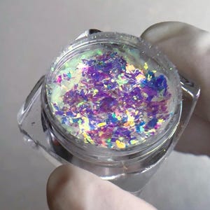 Opal Aurora Flakes GT001, Opal Flake, Copos holográficos, Unicorn Aurora, Copos iridiscentes de hadas, Uñas de ópalo, Hada brillante, Copos de camaleón
