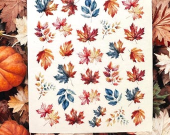 Nagelstickers / Herfst / Esdoornblad / Herfstnagels / Waterstickers / Nagelkunst / Nagelsalon / Leuke nagels / Herfstnagels