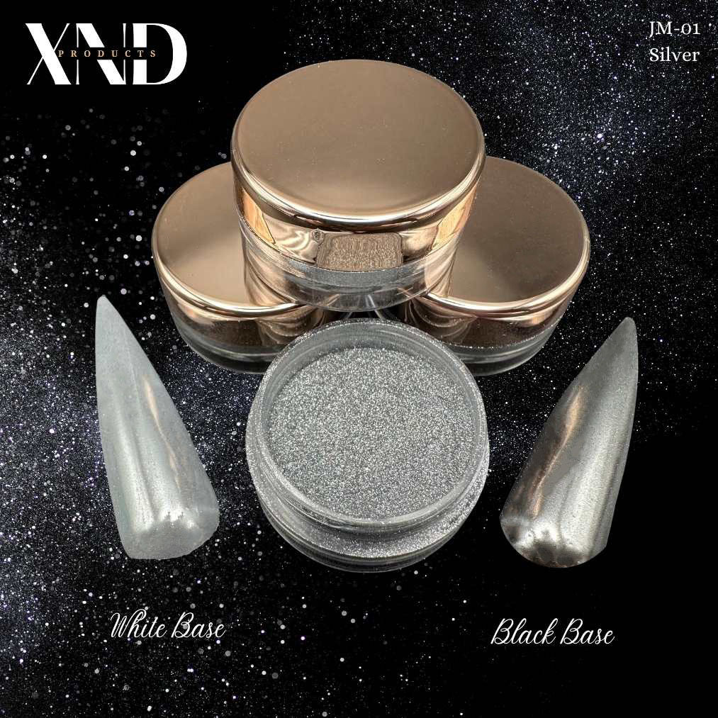 Silver, Nail Powder, Chrome Nails, Mirror Effect, Metallic Nails, Chrome Effect - 1 Gram
