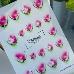Nail Water Decal Gold FOIL/  Watermelon/ Summer Nails/ Fruits/ Tropical Vibes/ Water Nail Decals/ Water Stickers