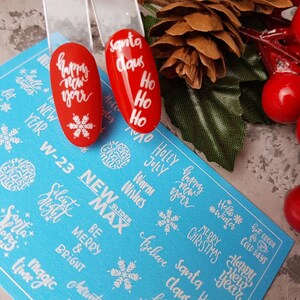 Nail Decal 2D Fall / Christmas/ Happy New Year/ Santa/ Ho Ho Ho/ Water Decals/ Water Stickers/ Nail Art