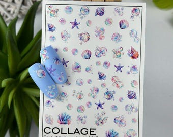 Nail Water Decal / Sea Animals / Ocean / Vacation / Sea shells / Starfish  Nail Art / Nail Stickers / Water Transfer Decals