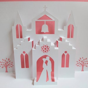 DIY Pop-up Hochzeitskarte Vorlage | SVG & PDF digitaler Download | 3D Scherenschnitt