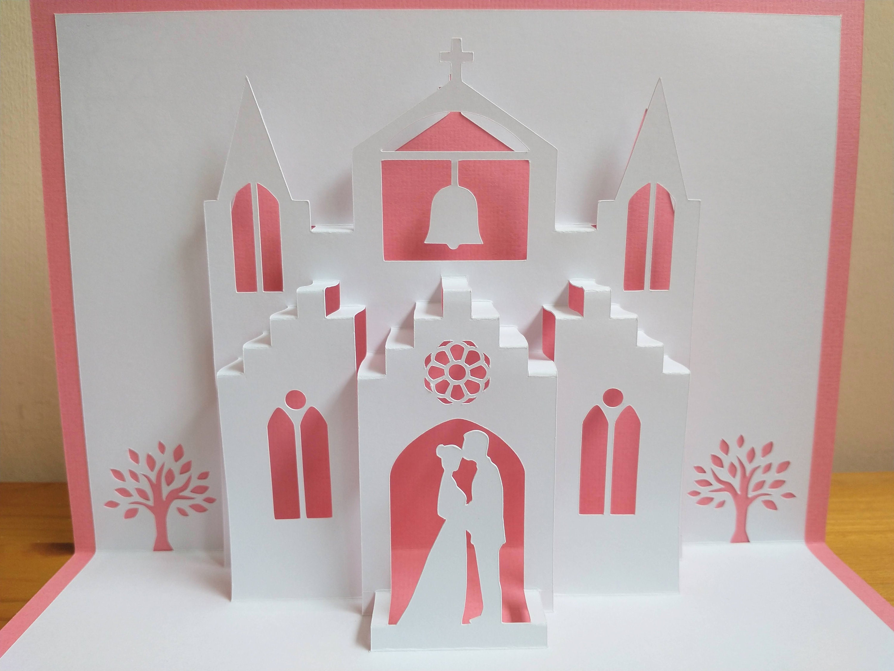 DIY Pop-up Wedding Card Template SVG & PDF Digital Download - Etsy