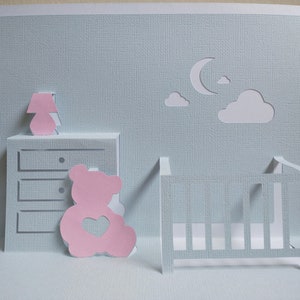 Modello di biglietto per futura mamma pop-up fai-da-te / download digitale SVG e PDF / taglio della carta 3D
