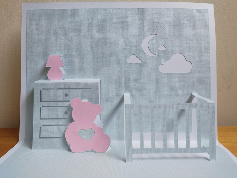 DIY Popup Baby Shower Mothertobe Card Template SVG & PDF Digital