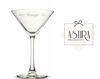 Copa de Martini personalizada - Copa de cóctel grabada a medida - Regalo perfecto para bodas, cumpleaños, aniversarios y ocasiones especiales