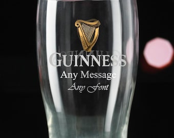 Personalised Engraved Guinness Pint Beer Glass Gift Box - Perfect Gift Birthday Celebration Anniversary Barware
