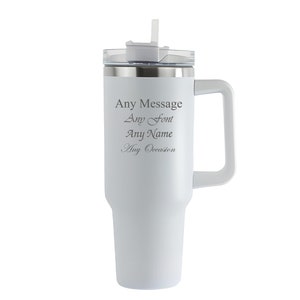 Vaso de viaje personalizado grabado de 40 oz - Inscripción de mensaje personalizado - Vaso portátil XL para hidratación en movimiento.
