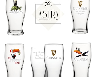 VÁRIOS DESIGNS DISPONÍVEIS - Copo de Guinness Personalizado - Design Personalizado - Caixa de Presente - Copo de Cerveja - Presente Exclusivo para Amantes de Pubs Irlandeses