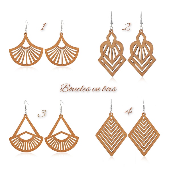 Boucles d'oreilles en bois