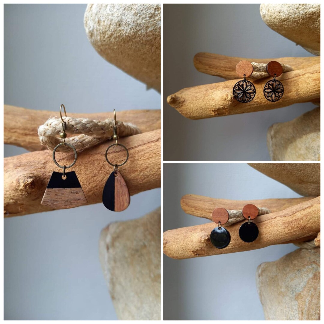Boucles D’oreilles Asymétriques Dorées – Motif Palette De Peinture Et Pinceau, Neuf Sans Emballage