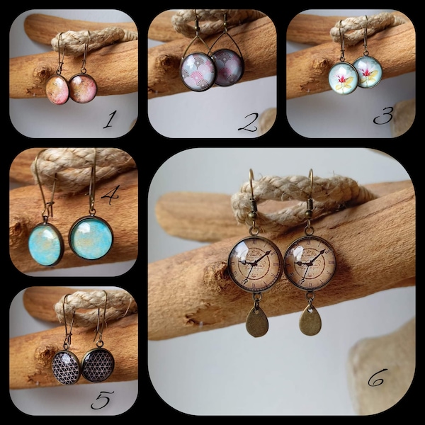 Jolies boucles d'oreilles en verre