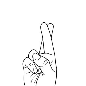 Fingers Crossed - simple sign language print