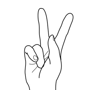 Peace Sign - simple sign language print