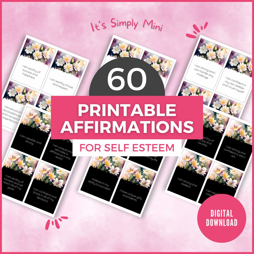 Self-esteem Printable Affirmation Cards Self Esteem - Etsy