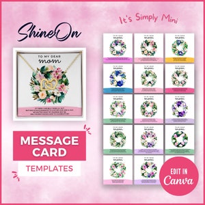 ShineOn message cards for ShineOn templates for wife necklace message card jewelry message card mockup ShineOn DIY editable templates