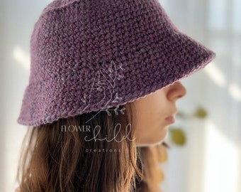Handmade Lavender (pastel Purple) Floppy Bucket Hat  display picture 2
