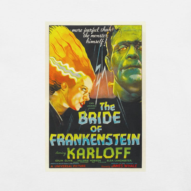 Bride of Frankenstein (1935) - Elsa Lanchester & Boris Karloff Vintage ...