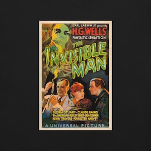 Der Unsichtbare (1933) - Claude Rains Vintage Filmplakat Unisex Baumwoll-T-Shirt