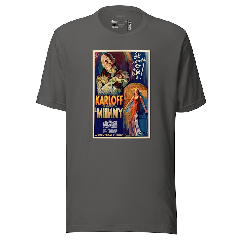 The Mummy (1932) - Boris Karloff Vintage Movie Poster Unisex Cotton T ...