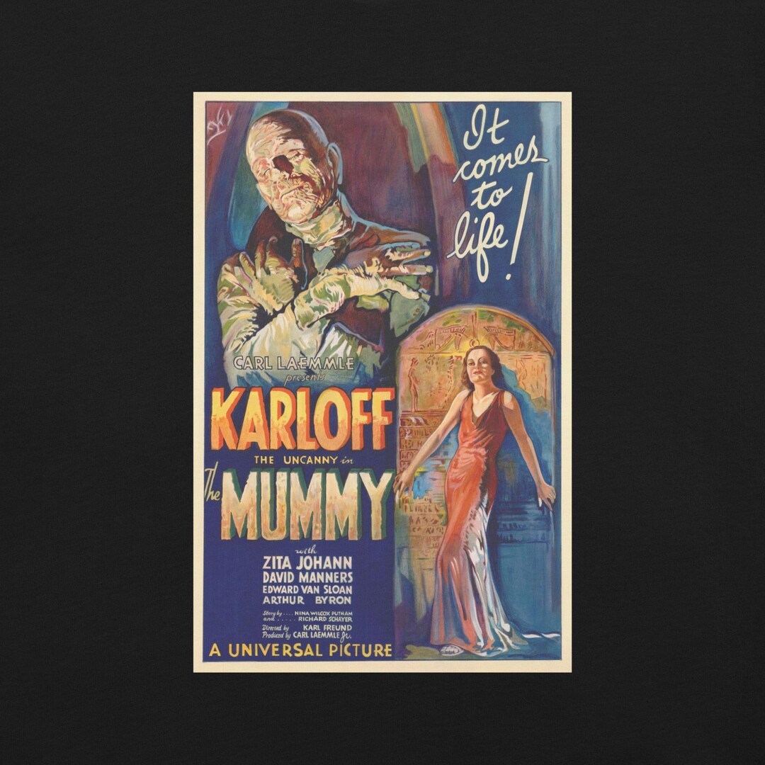The Mummy (1932) - Boris Karloff Vintage Movie Poster Unisex Cotton T ...