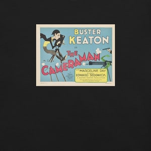 The Cameraman (1928) - Buster Keaton Vintage Pastel Wide Movie Poster Unisex Cotton T-shirt