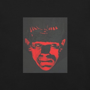Frankenstein (1931) - Boris Karloff Red & Black Monster - Vintage Movie Poster Unisex Cotton T-shirt