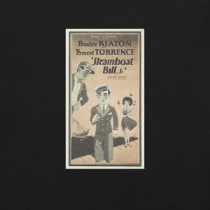 Steamboat Bill, Jr. (1928) - Buster Keaton Vintage Movie Poster Unisex Cotton T-shirt