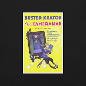 The Cameraman (1928) - Buster Keaton Vintage Movie Poster Unisex Cotton T-shirt