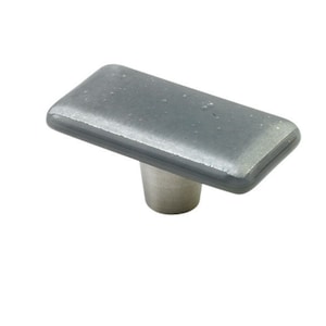 Gray Silver | Rectangle Knob | Glass Hardware | Cabinet Pull And Knobs | Unique Cabinet Knobs | Decorative Knobs And Pulls | Modern