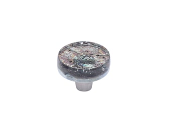 Shadow Gray | 1.5" Circle Knob | Glass Hardware | Cabinet Pull And Knobs | Unique Cabinet Pulls | Decorative Knobs And Pulls