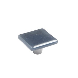 Gray Silver | 1.5&quot; Square Knob | Glass Hardware | Cabinet Pull And Knobs | Unique Cabinet Knobs | Decorative Knobs And Pulls | Modern