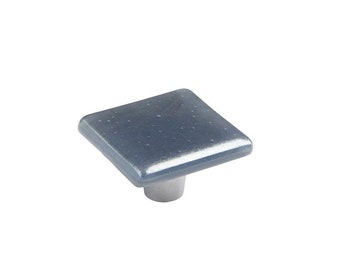 Gray Silver | 1.5" Square Knob | Glass Hardware | Cabinet Pull And Knobs | Unique Cabinet Knobs | Decorative Knobs And Pulls | Modern