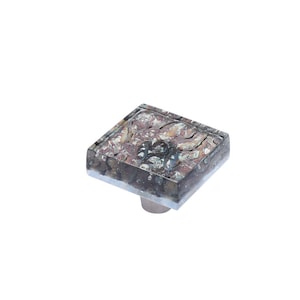 Shadow Grey | 1.5&quot; Square Knob | Glass Hardware | Cabinet Pull And Knobs | Unique Cabinet Knobs | Decorative Knobs And Pulls | Modern