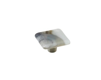 Gray Marble | 1.5" Square Knob | Glass Hardware | Cabinet Pull And Knobs | Unique Cabinet Knobs | Decorative Knobs And Pulls | Modern