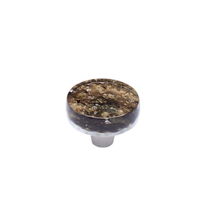 Black Gold | 1.5&quot; Circle Knob | Glass Hardware | Cabinet Pull And Knobs | Unique Cabinet Pulls | Decorative Knobs And Pulls