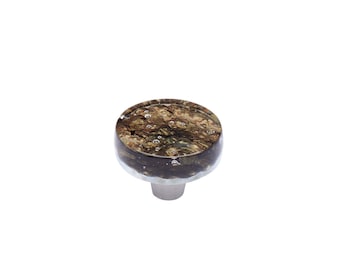 Black Gold | 1.5" Circle Knob | Glass Hardware | Cabinet Pull And Knobs | Unique Cabinet Pulls | Decorative Knobs And Pulls