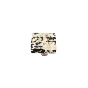 Black And White | 1.5&quot; Square Knob | Glass Hardware | Cabinet Pull And Knobs | Unique Cabinet Knobs | Decorative Knobs And Pulls | Modern
