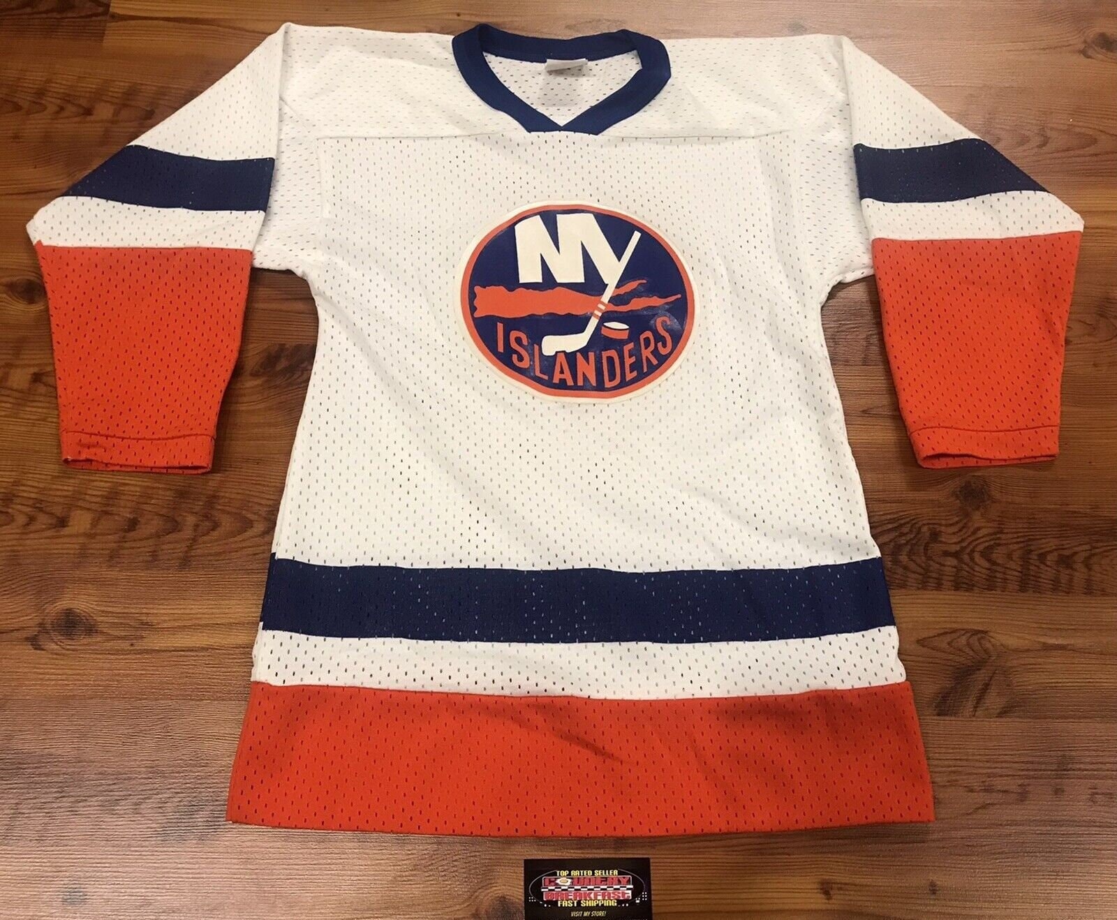 VINTAGE-NWT-XL MIKE BOSSY ORANGE 3RD NY ISLANDERS CCM NHL LICENSED HOCKEY  JERSEY