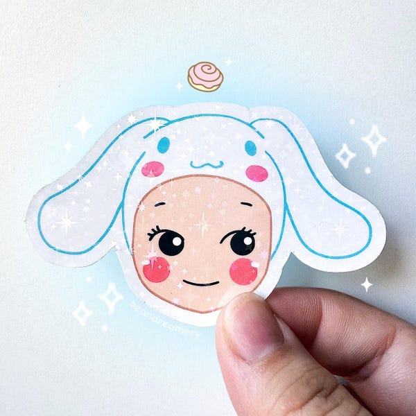 Cinnamoroll Sonny Angel Sticker - Kawaii Glossy Holographic Sticker