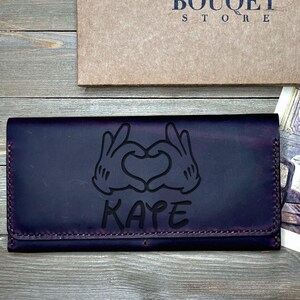 Personalized Wallet, Leather Women Wallet, Engraved Wallet, Cute Wallet, Wallet Women, Holiday Gift, Christmas Wallet, Custom Wallet