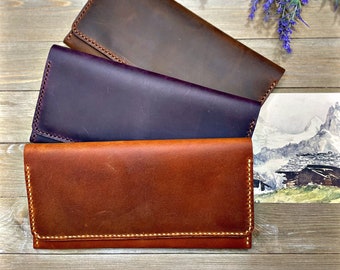 Handmade Genuine Leather Wallet for Women, Custom Authentic Slim Wallet for Women, Personalized Wallet, Leather Cardholder and Wallet Gift