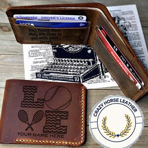Regalo para deportistas, regalo de béisbol americano, regalos de Navidad para tenistas, billetera personalizada para hombres, regalos para deportistas en Navidad