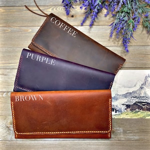 Handmade Genuine Leather Wallet for Women, Custom Authentic Slim Wallet for Women, Personalized Wallet, Leather Cardholder and Wallet Gift