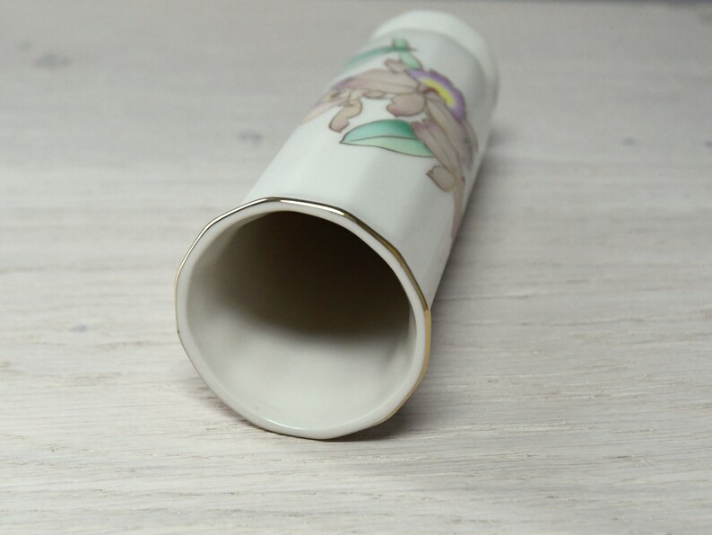 Vintage OTAGIRI Japan Vase With 24k Gold Trim and Lavender Orchids Etsy