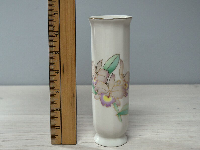 Vintage OTAGIRI Japan Vase With 24k Gold Trim and Lavender Orchids Etsy