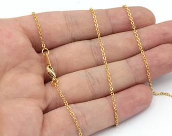 Tiny Necklace Chain, 16&#39;&#39; -17&#39;&#39; -18&#39;&#39; -20&#39;&#39; -22&#39;&#39; -25&#39;&#39; Ready Chain, Gold Finished Chain, Dainty Cable Chain, Gold Ready Necklace, RD001