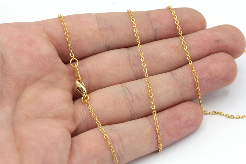 Tiny Necklace Chain, 16'' 17'' 18'' 20'' 22'' 25'' Ready Chain, Gold Finished Chain, Dainty Cable Chain, Gold Ready Necklace, RD001 image 1