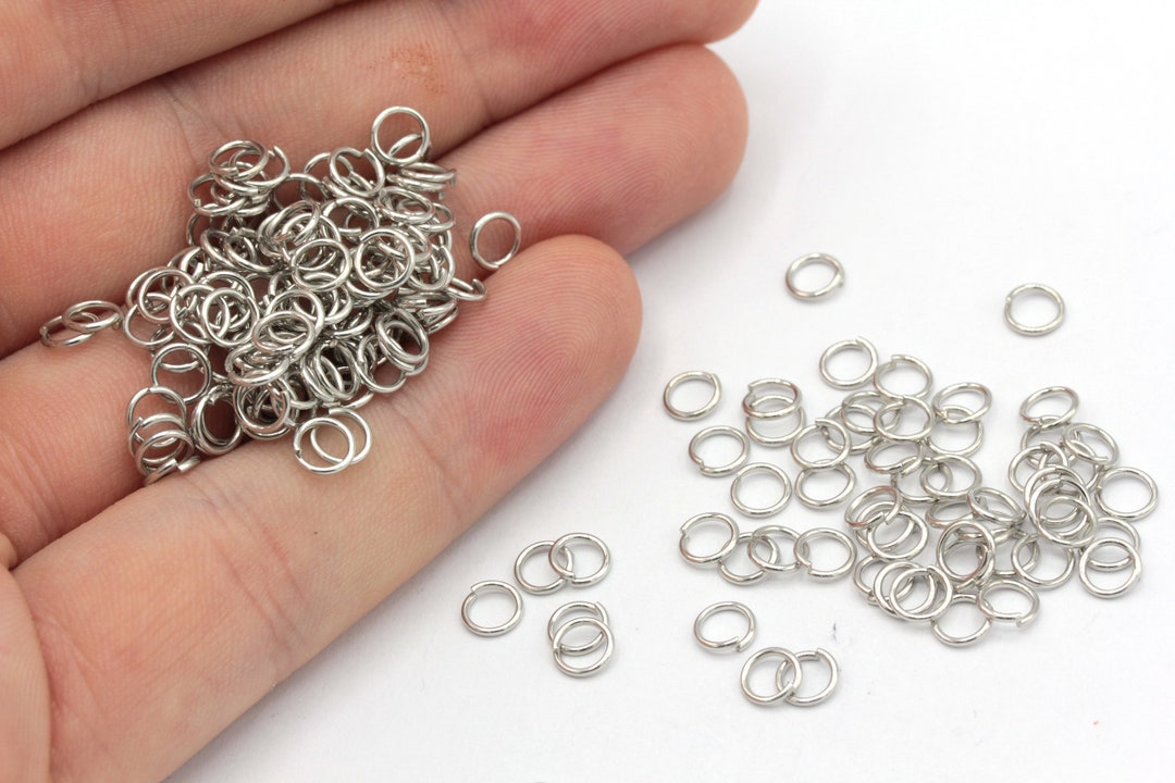 20 Ga 5mm Rhodium Jump Ring, Open Jump Ring, Rhodium Connector, Bulk